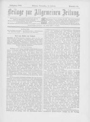 Allgemeine Zeitung Donnerstag 22. Februar 1900