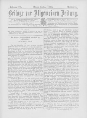 Allgemeine Zeitung Samstag 17. März 1900