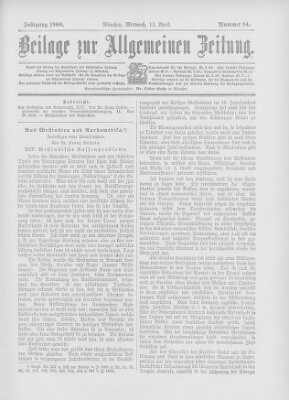 Allgemeine Zeitung Mittwoch 11. April 1900