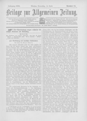Allgemeine Zeitung Donnerstag 12. April 1900