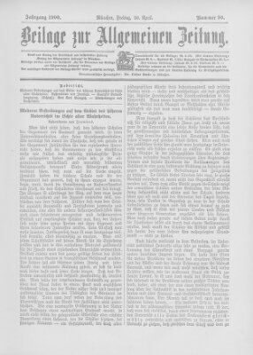 Allgemeine Zeitung Freitag 20. April 1900