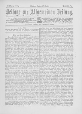 Allgemeine Zeitung Freitag 27. April 1900