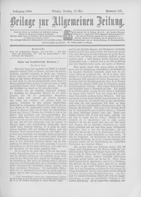 Allgemeine Zeitung Samstag 19. Mai 1900
