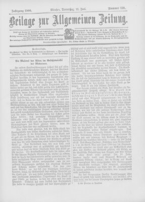 Allgemeine Zeitung Donnerstag 21. Juni 1900