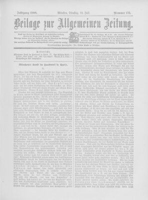 Allgemeine Zeitung Dienstag 31. Juli 1900