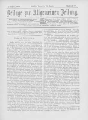 Allgemeine Zeitung Donnerstag 16. August 1900