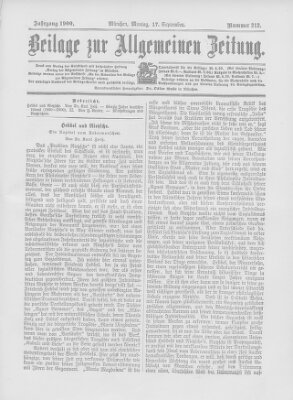 Allgemeine Zeitung Montag 17. September 1900