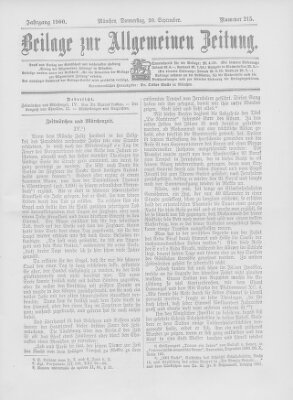 Allgemeine Zeitung Donnerstag 20. September 1900