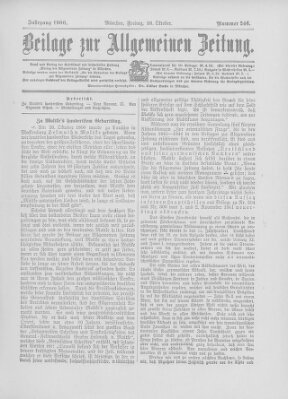 Allgemeine Zeitung Freitag 26. Oktober 1900