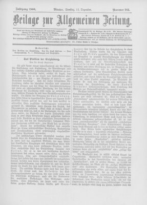 Allgemeine Zeitung Dienstag 11. Dezember 1900