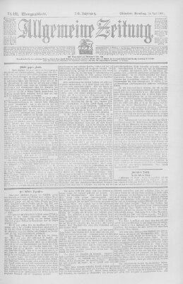 Allgemeine Zeitung Samstag 13. April 1901