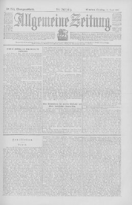 Allgemeine Zeitung Dienstag 20. August 1901