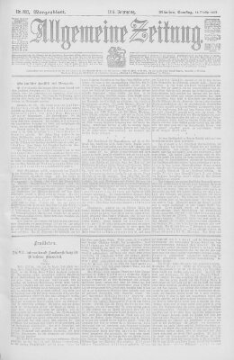 Allgemeine Zeitung Samstag 12. Oktober 1901