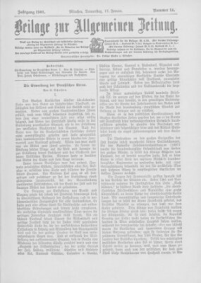 Allgemeine Zeitung Donnerstag 17. Januar 1901
