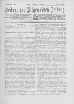 Allgemeine Zeitung Dienstag 19. Februar 1901