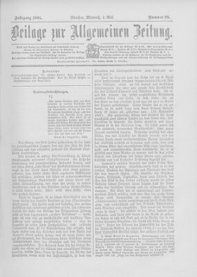 Allgemeine Zeitung Mittwoch 1. Mai 1901