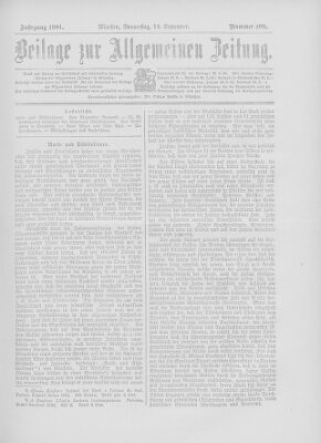 Allgemeine Zeitung Donnerstag 12. September 1901
