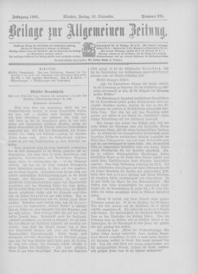 Allgemeine Zeitung Freitag 27. September 1901