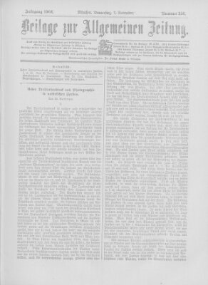 Allgemeine Zeitung Donnerstag 7. November 1901