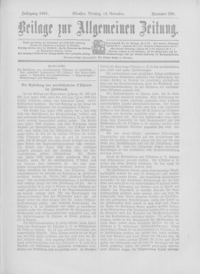 Allgemeine Zeitung Dienstag 12. November 1901