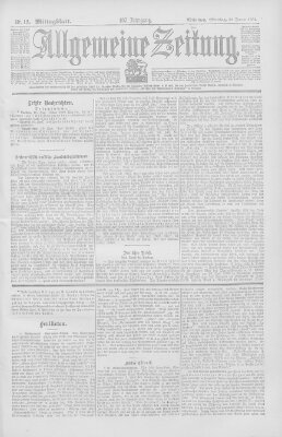 Allgemeine Zeitung Montag 20. Januar 1902