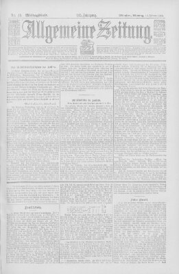 Allgemeine Zeitung Montag 10. Februar 1902
