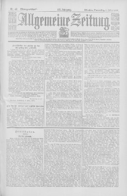 Allgemeine Zeitung Donnerstag 13. Februar 1902