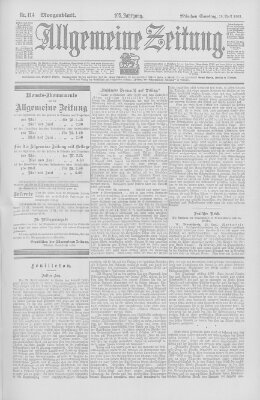 Allgemeine Zeitung Samstag 26. April 1902