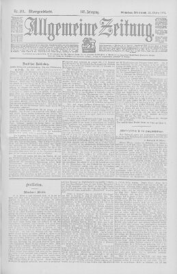 Allgemeine Zeitung Mittwoch 22. Oktober 1902