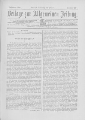 Allgemeine Zeitung Donnerstag 13. Februar 1902