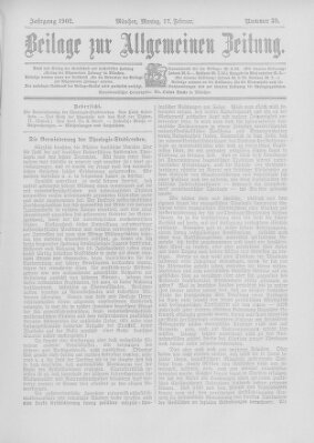 Allgemeine Zeitung Montag 17. Februar 1902