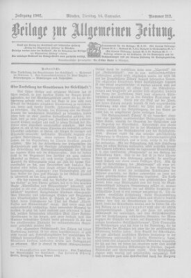 Allgemeine Zeitung Dienstag 16. September 1902