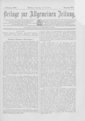 Allgemeine Zeitung Samstag 22. November 1902