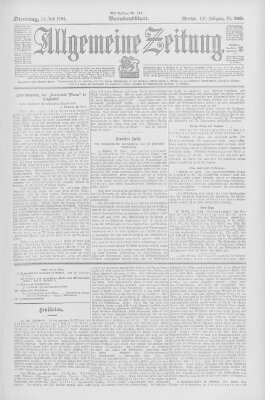 Allgemeine Zeitung Dienstag 14. Juni 1904