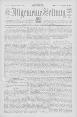 Allgemeine Zeitung Donnerstag 22. September 1904