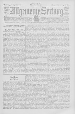 Allgemeine Zeitung Samstag 16. September 1905