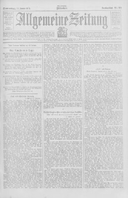 Allgemeine Zeitung Donnerstag 18. Januar 1906