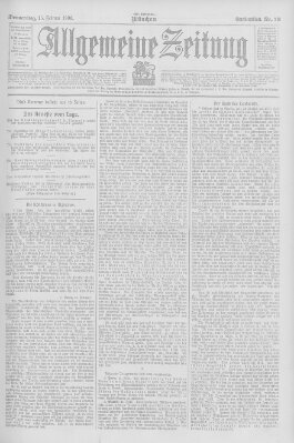 Allgemeine Zeitung Donnerstag 15. Februar 1906