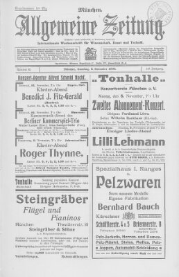 Allgemeine Zeitung Samstag 6. November 1909