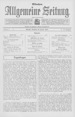 Allgemeine Zeitung Samstag 20. Januar 1912