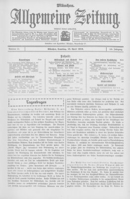 Allgemeine Zeitung Samstag 13. April 1912