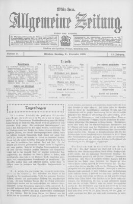 Allgemeine Zeitung Samstag 14. September 1912