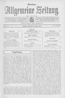 Allgemeine Zeitung Samstag 23. August 1913
