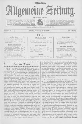Allgemeine Zeitung Samstag 6. Juni 1914