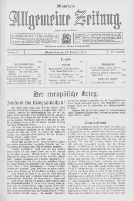 Allgemeine Zeitung Samstag 12. September 1914