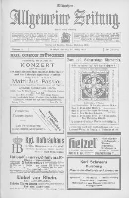 Allgemeine Zeitung Samstag 27. März 1915