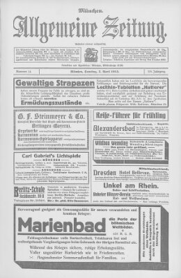 Allgemeine Zeitung Samstag 3. April 1915