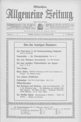 Allgemeine Zeitung Samstag 15. Januar 1916