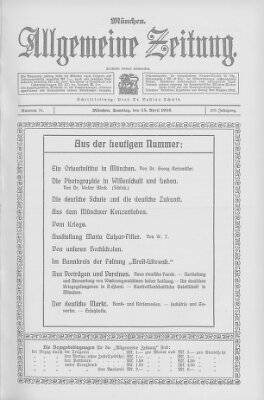 Allgemeine Zeitung Samstag 15. April 1916
