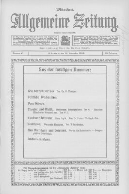 Allgemeine Zeitung Sonntag 19. November 1916